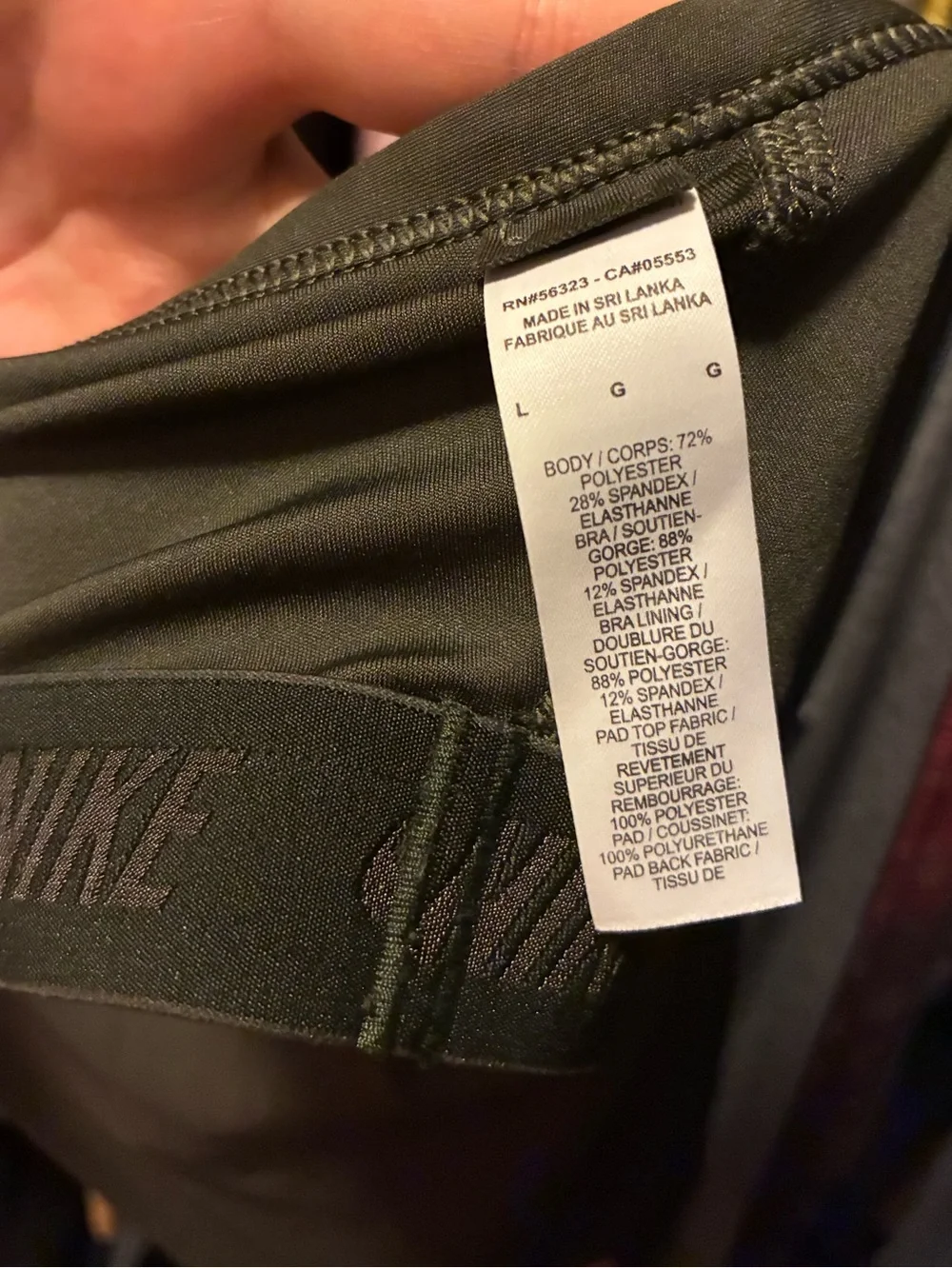 Nike Training Dri-FIT Indy Bra Tank in Olive Green Size Large